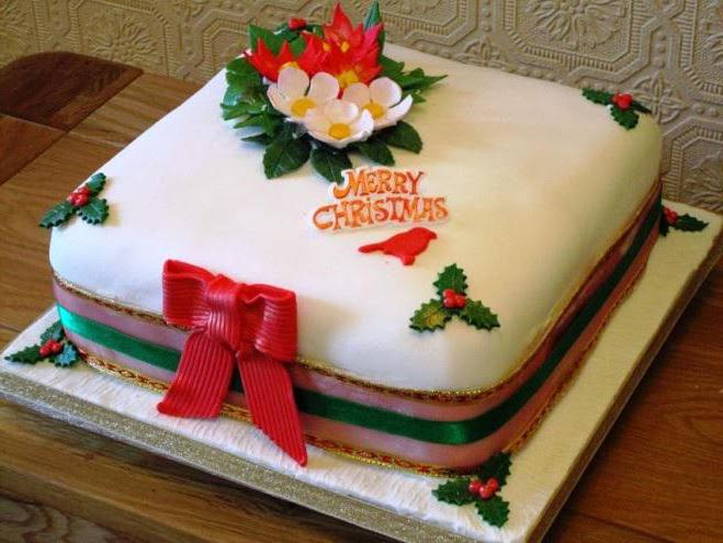 新年のマスチックで作られたケーキ：レシピ、装飾のアイデア