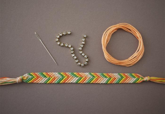 糸の房を織って残りの部分の中で際立たせる方法